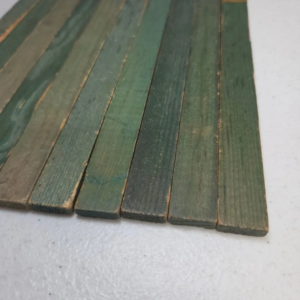 Vintage Lincoln Logs Green 12 Inch Wood Roof Slats Replacement Parts Set of 11